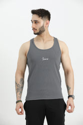 Old School' Rib Tank - Charcoal
